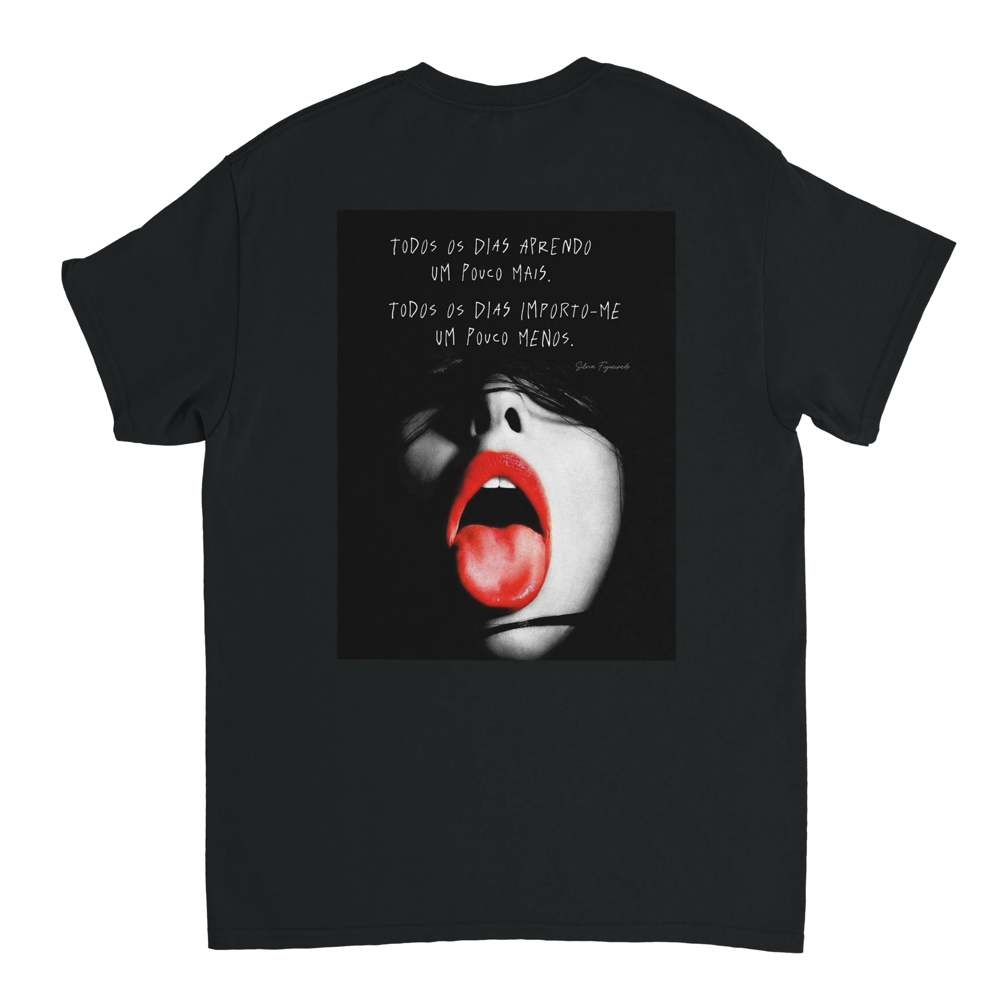 T-shirt unissexo preta PSBB com a frase Todos os Dias Aprendo