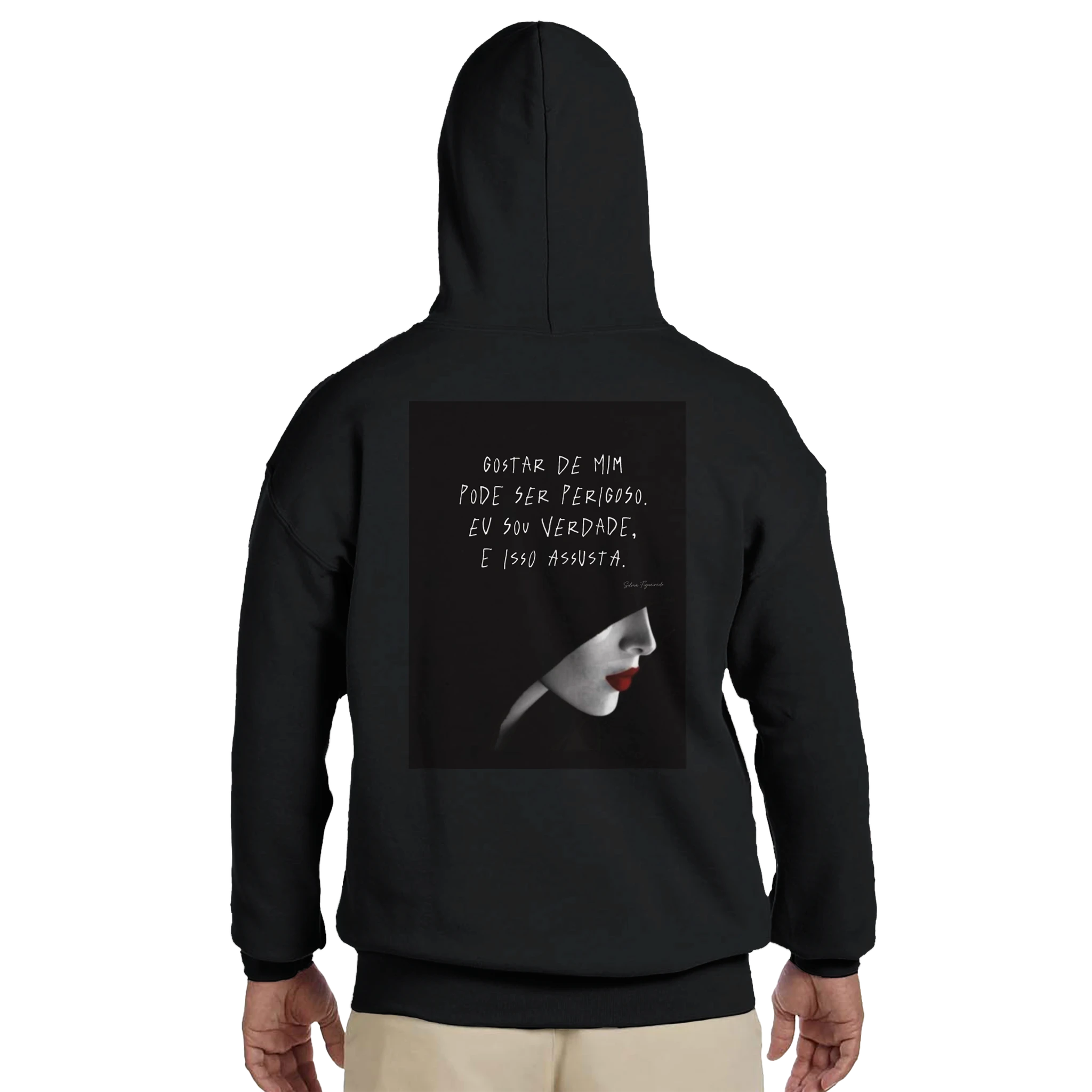 Hoodie unissexo preto PSBB com a frase Eu Sou Verdade